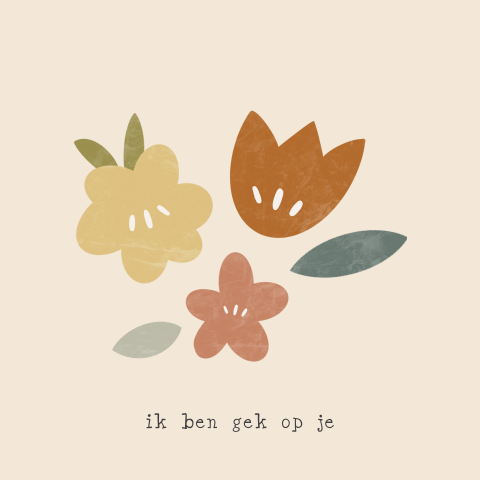 Wenskaart valentijn bloemen