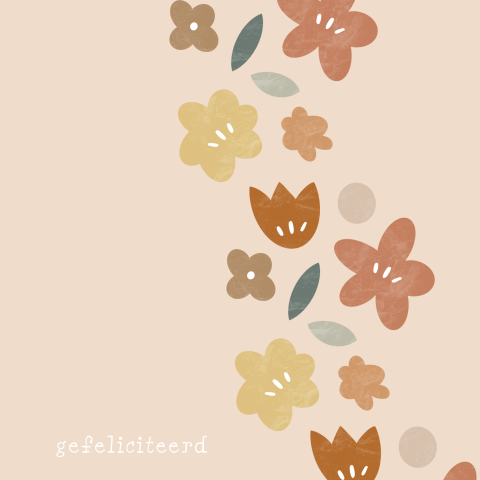 Wenskaart zwanger gefeliciteerd bloemen