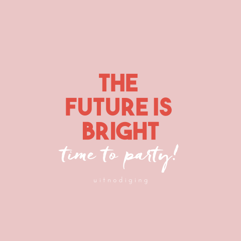 Uitnodiging voor examenfeest ‘The future is bright’