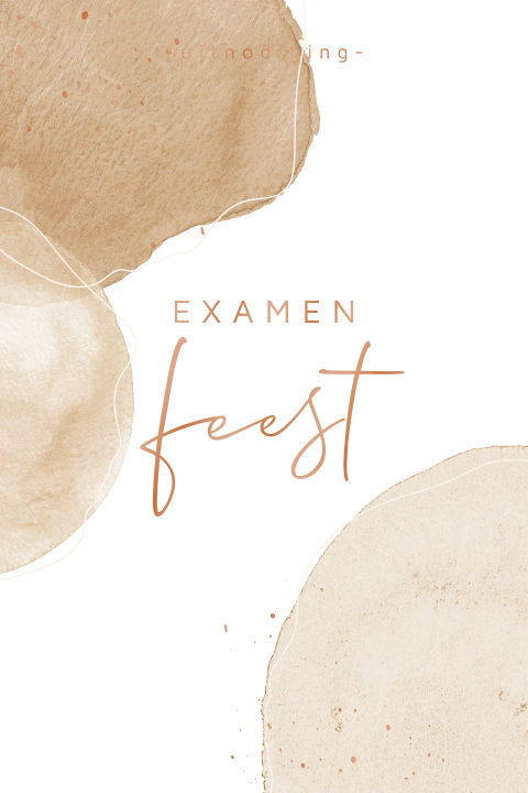 Watercolor uitnodiging examenfeest