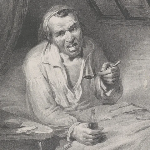 Beterschap wenskaart zwart-wit tekening