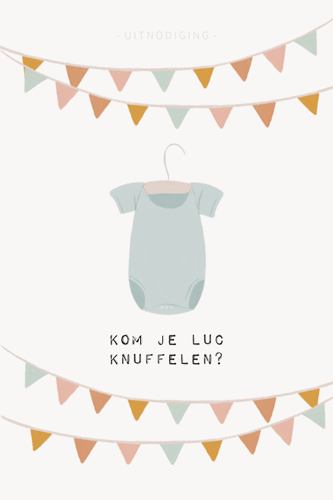Uitnodiging kraamfeest of babyborrel jongen