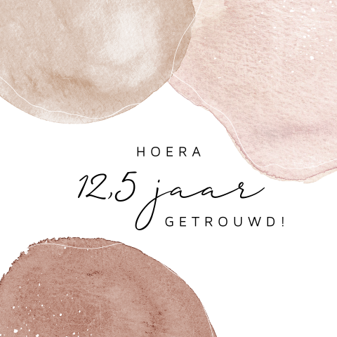 Watercolour 12,5 jaar getrouwd wenskaart