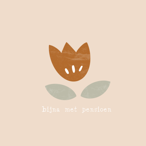 Wenskaart pensioen bloemen