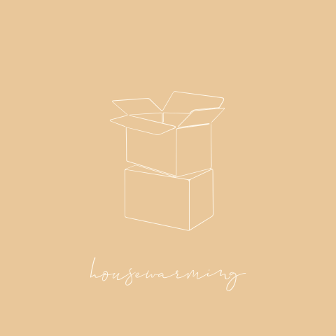 Uitnodiging housewarming one line art