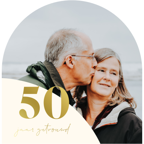 Uitnodiging jubileumfeest 50 jaar getrouwd eigen foto