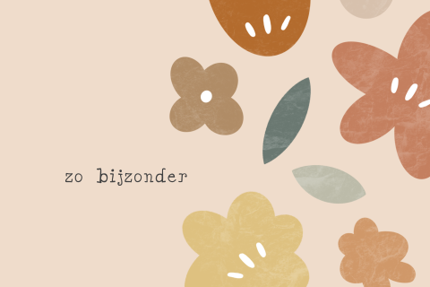Wenskaart baby geboren bloemen