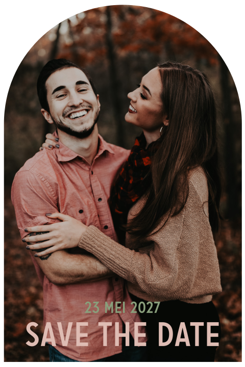 Save the date voor de bruiloft met persoonlijke foto - Colourful Joy