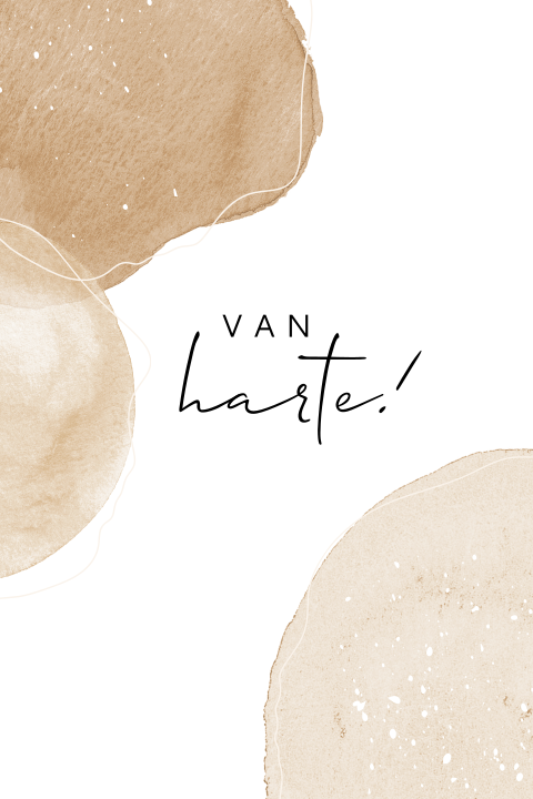 Watercolor verjaardagskaart zandkleuren