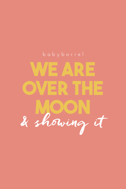 Uitnodiging kraamfeest of kraamborrel ‘We are over the moon’