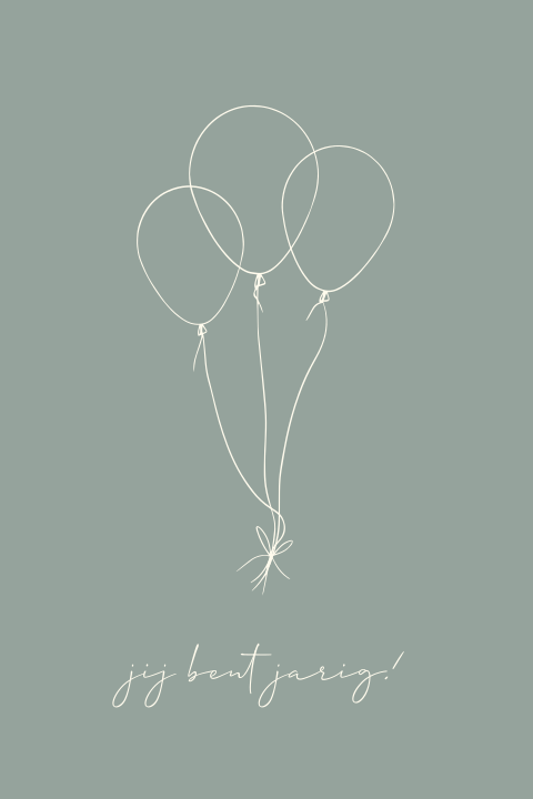 Verjaardagskaart ballonnen one line art