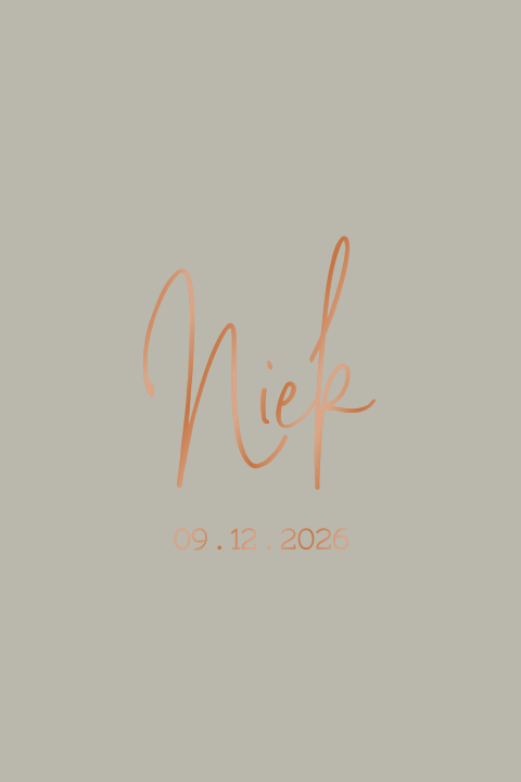 Minimalistisch klassiek geboortekaartje