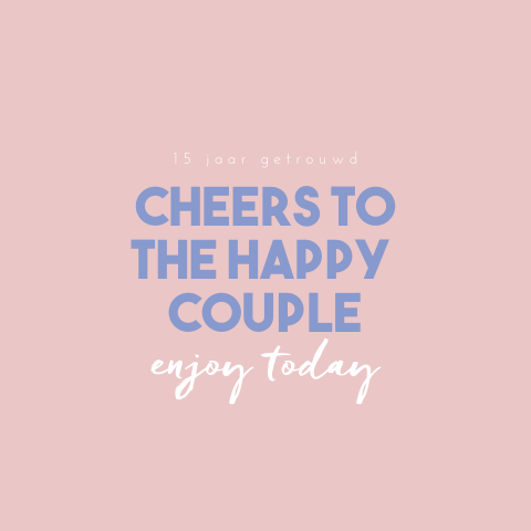 Huwelijksjubileum wenskaart ‘Cheers tot he happy couple’