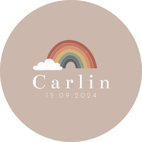 Raamsticker regenboog geboortekaartje meisje