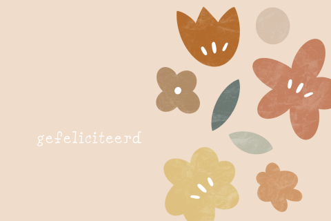 Wenskaart trouwen bloemen