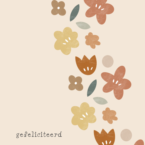 Wenskaart verjaardagskaart bloemen
