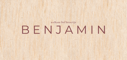Geboortekaartje voor een jongen op hout