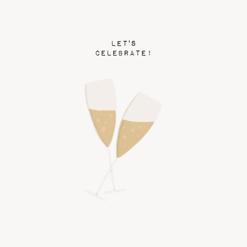 Uitnodiging verjaardag champagne ‘let’s celebrate!’