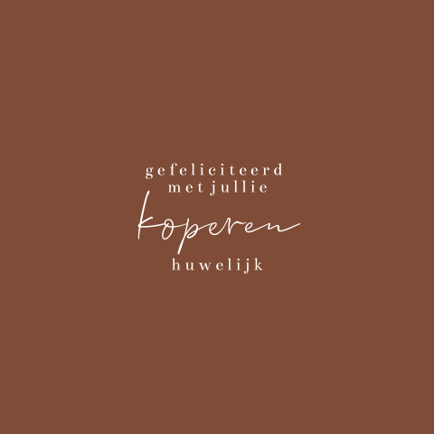 Wenskaart felicitatie koperen huwelijk 12,5 jaar