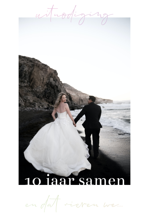 Uitnodiging jubileumfeest 10 jaar samen holografisch folie