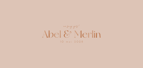 Trouwkaart in minimalistische typografische stijl - Rustic Romance