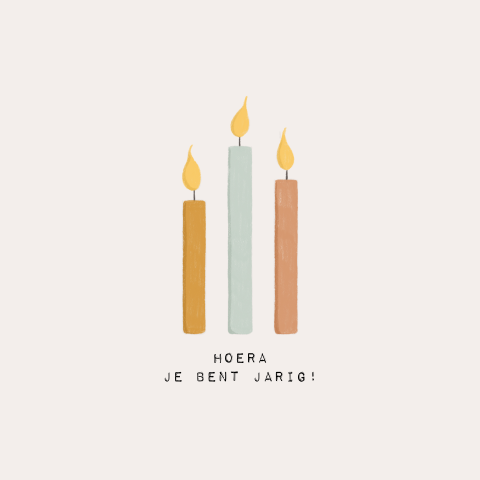 Wenskaart felicitatie verjaardag met kaarsjes