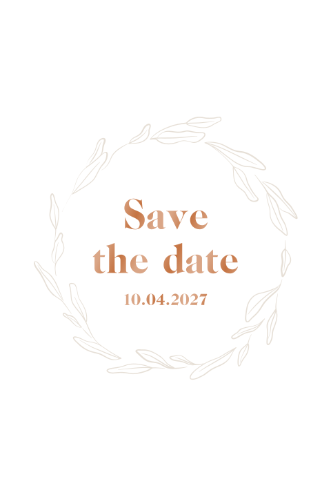Mooie save the date voor een bruiloft met rustige kleuren - Botanical Chic