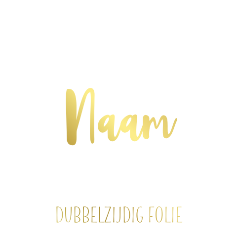 Enkel vierkant geboortekaartje om zelf te maken met dubbelzijdig folie