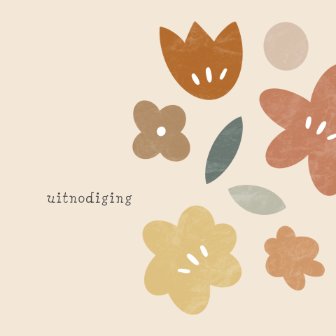Uitnodiging verjaardagsfeest bloemen