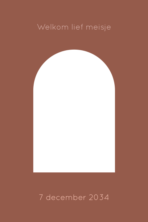 Geboortekaartje met doorkijkje en huisdier kat 