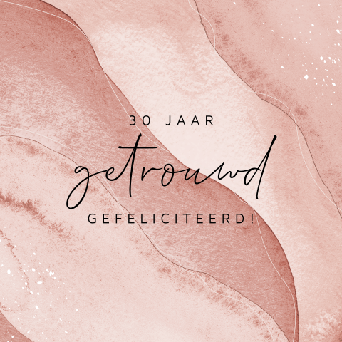 Watercolor wenskaart 30 jaar getrouwd
