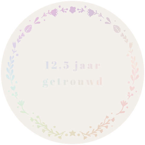 Uitnodiging 12,5 jaar huwelijk holografisch folie