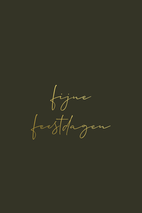 Kerstkaart 'fijne feestdagen' goudfolie