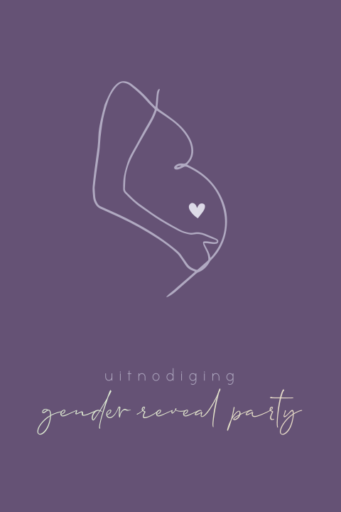 Uitnodiging gender reveal party holografisch folie