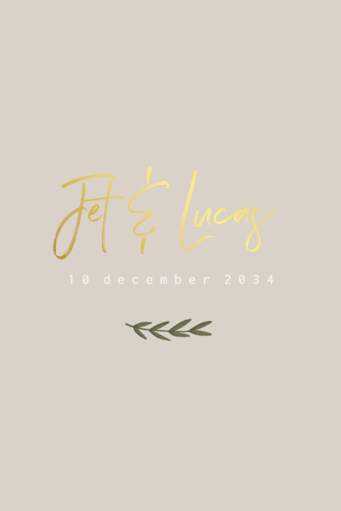 Geboortekaartje voor een tweeling met een takje