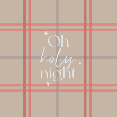 Kerstkaart O holy night ruitje