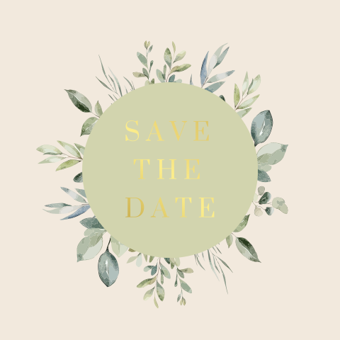 Save the date voor bruiloft - Botanical Brush
