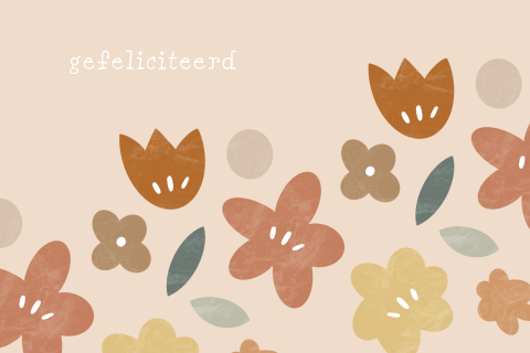 Wenskaart jubileum huwelijk bloemen