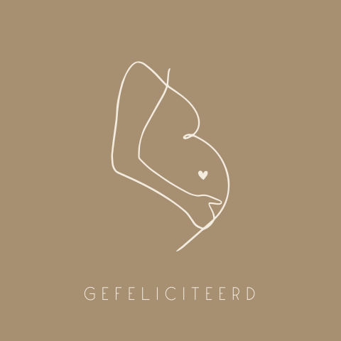 Wenskaart in verwachting one line art