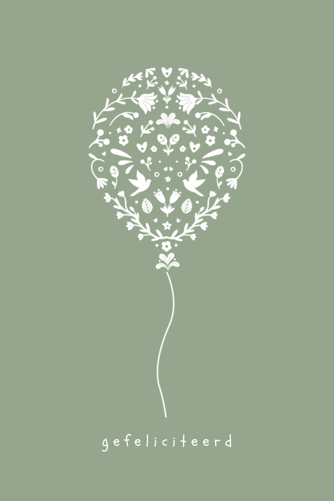 Wenskaart verjaardag folklore ballon