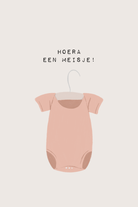 Wenskaart geboorte 'hoera een meisje!'