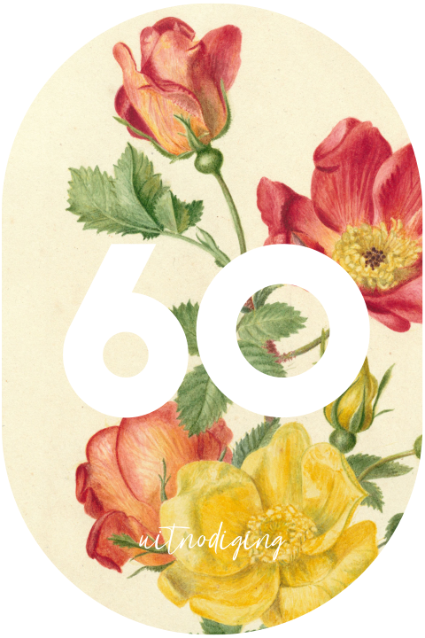 Uitnodiging verjaardag 60 jaar bloemen