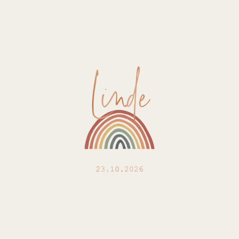 Geboortekaartje voor een meisje regenboog