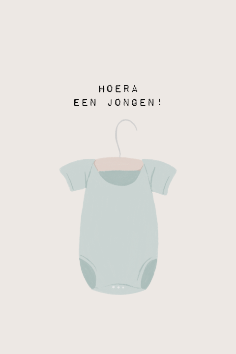 Wenskaart geboorte 'hoera een jongen!'