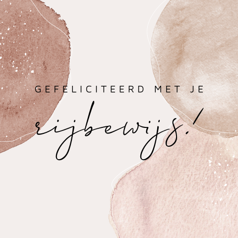 Watercolor wenskaart rijbewijs