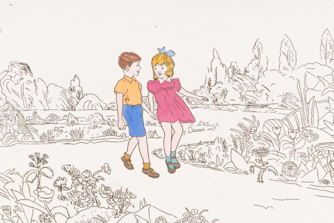 Wenskaart felicitatie huwelijk met vrolijke tekening