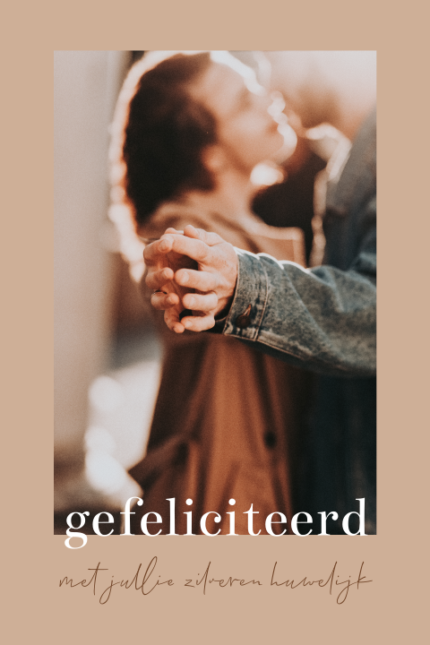 Wenskaart jubileum zilveren huwelijk
