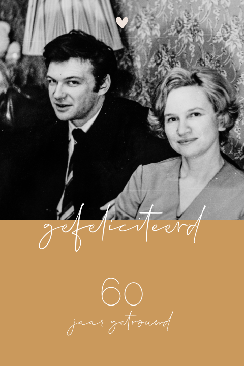 Wenskaart jubileum 60 jaar getrouwd