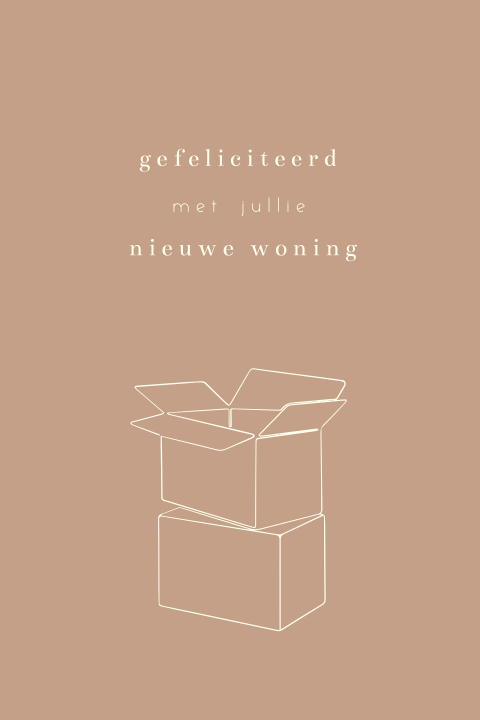 Wenskaart nieuw huis one line art