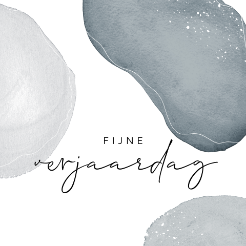 Watercolor verjaardagskaart 'Fijne verjaardag'